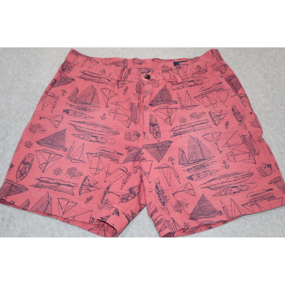 Polo Ralph Lauren Shorts Mens 30 Pink Sailboat Nautical Flat Cotton 6" Inseam